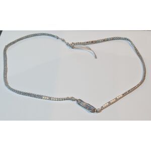 Vintage Beaded Gray Kyanite Necklace 36"